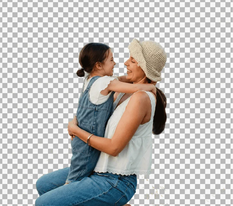 Photo of an older couple with background automatically removed using PicCollage's background remover tool